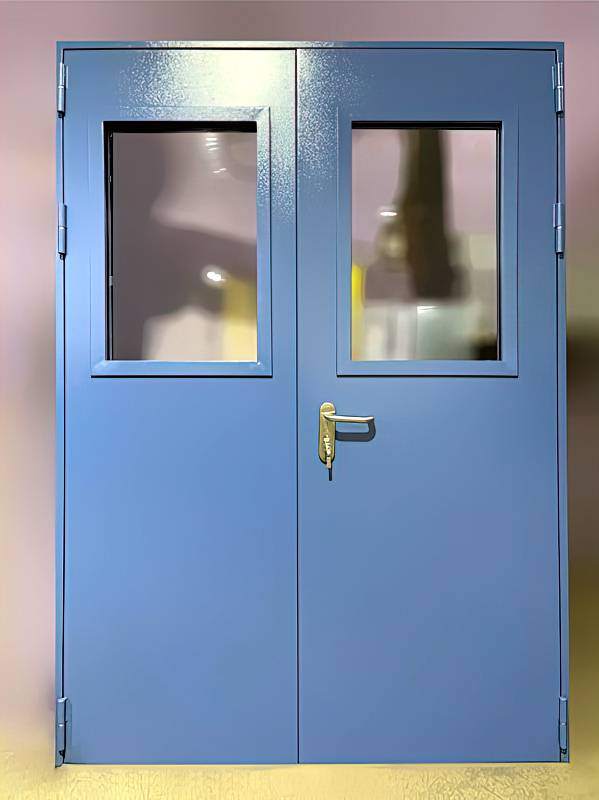 Двупольная дверь с окнами Двупольная дверь с окнами